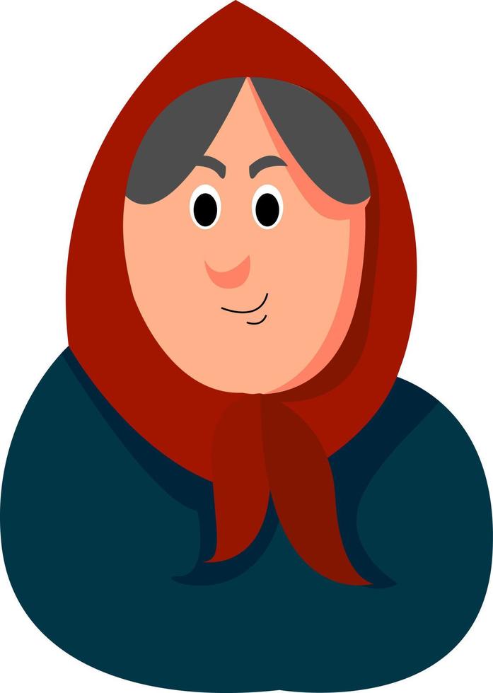 Old woman, illustration, vector on white background.