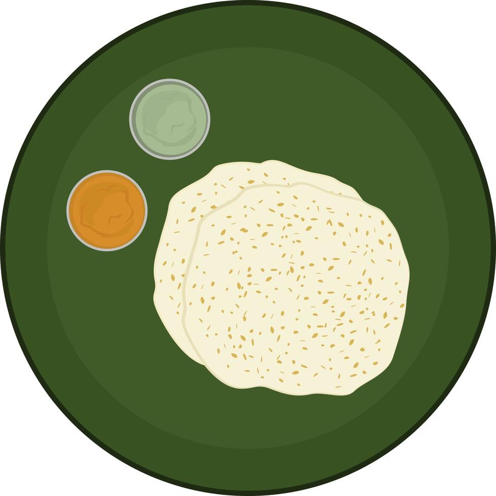 Delicious dosa ,illustration, vector on white background.