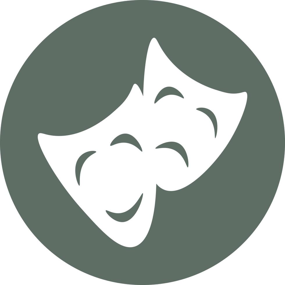 máscaras de teatro, icono de ilustración, vector sobre fondo blanco