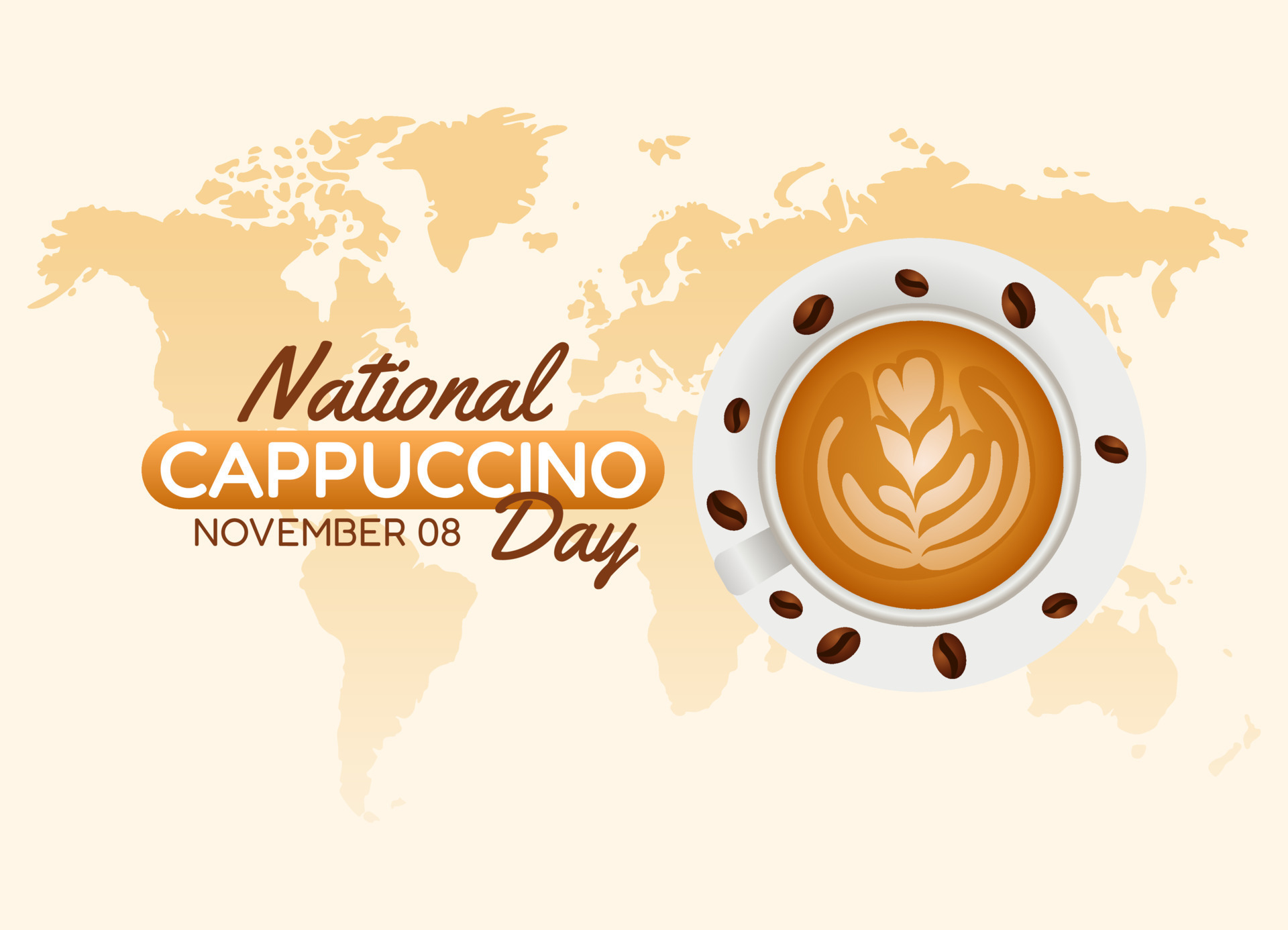 vector graphic of national cappuccino day good for national cappuccino