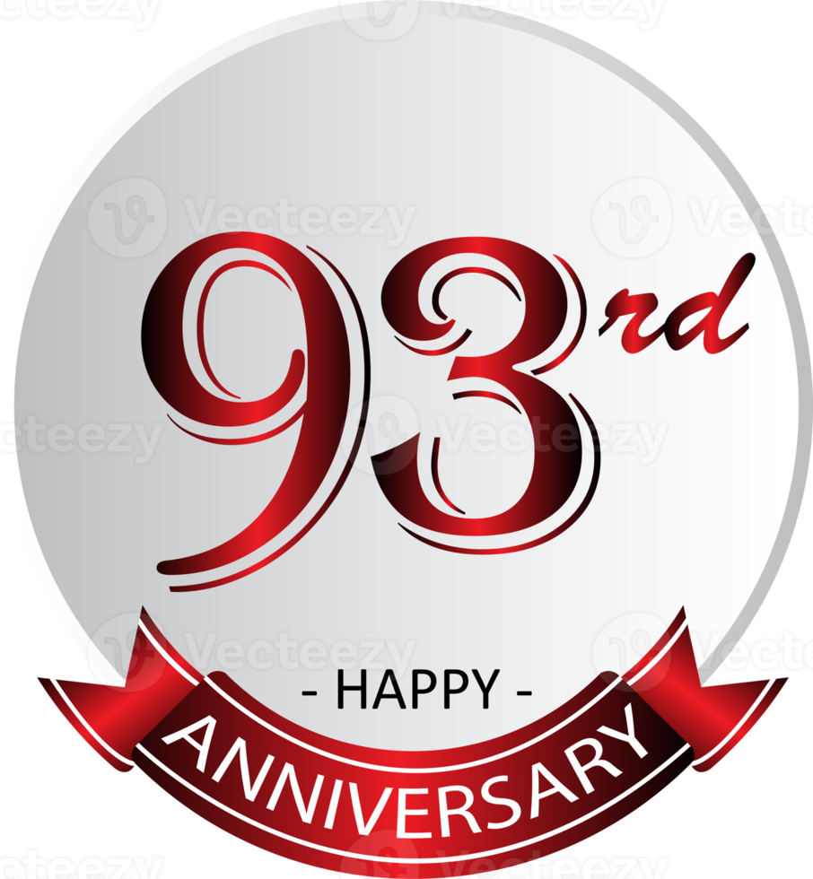 93rd anniversary celebration label png