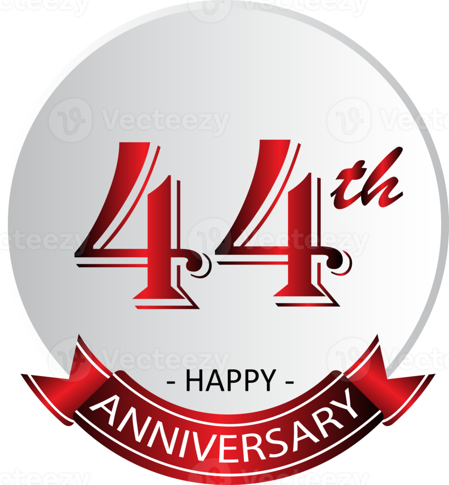 etiqueta de celebración del 44 aniversario png