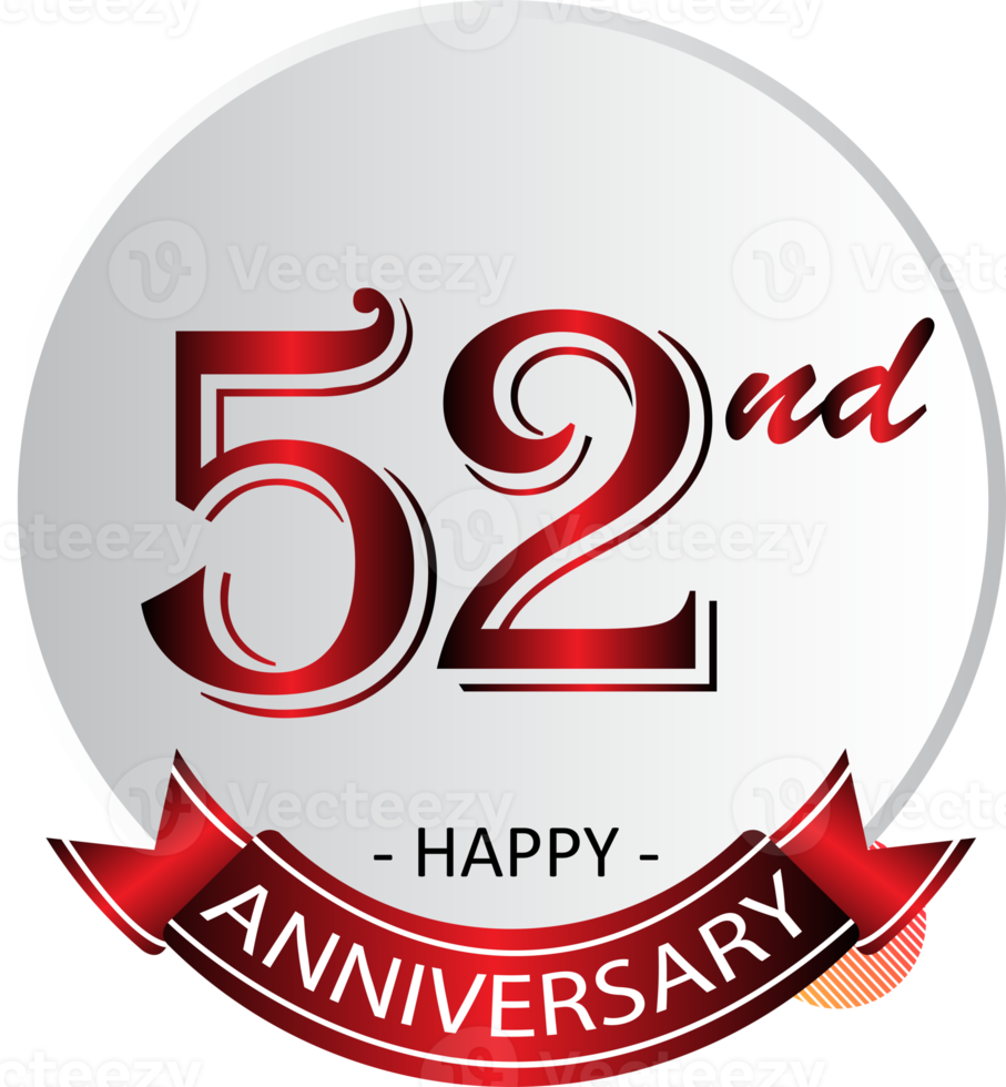 52nd anniversary celebration label png