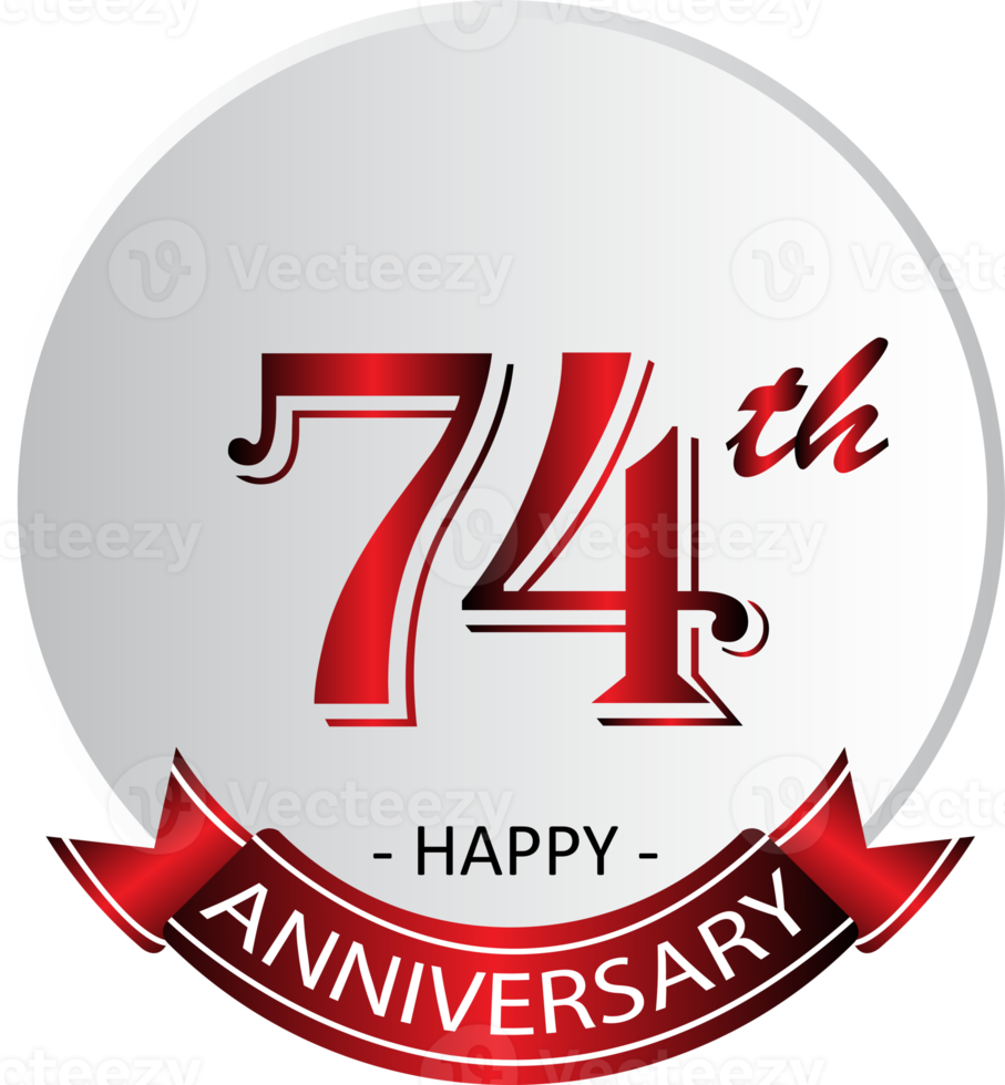 74th anniversary celebration label png