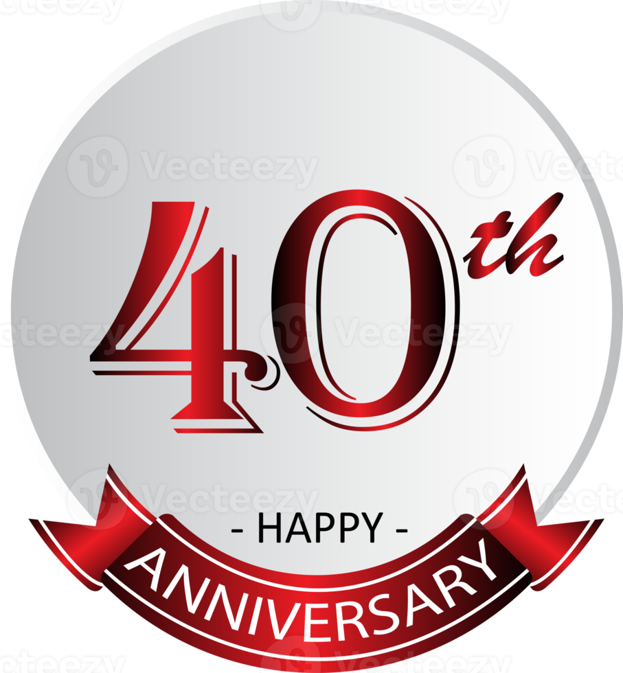 40th anniversary celebration label png