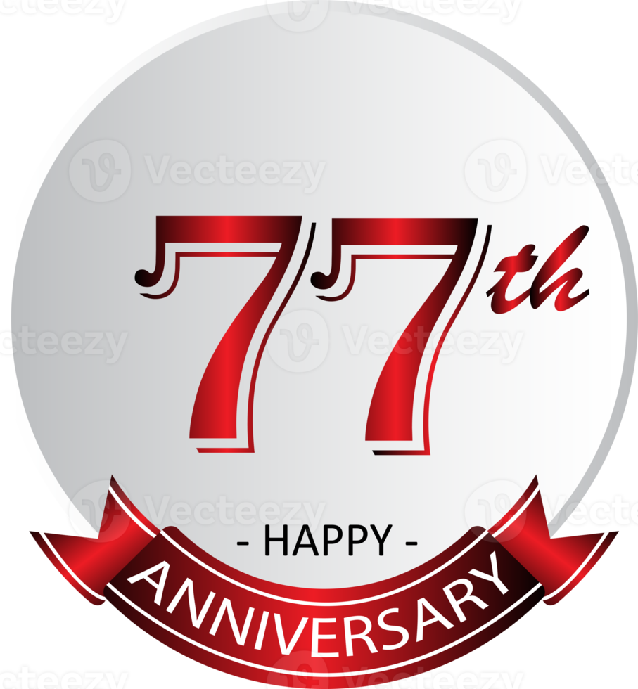 77th anniversary celebration label png