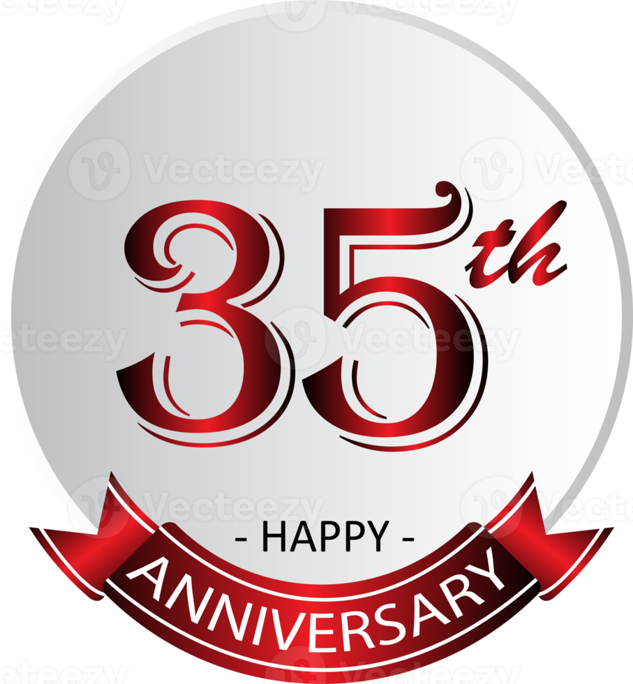 35th anniversary celebration label png