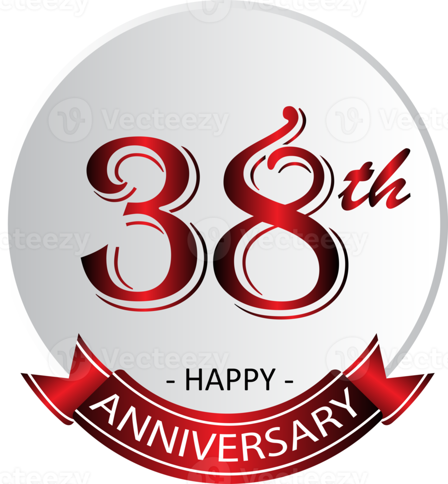 38th anniversary celebration label png