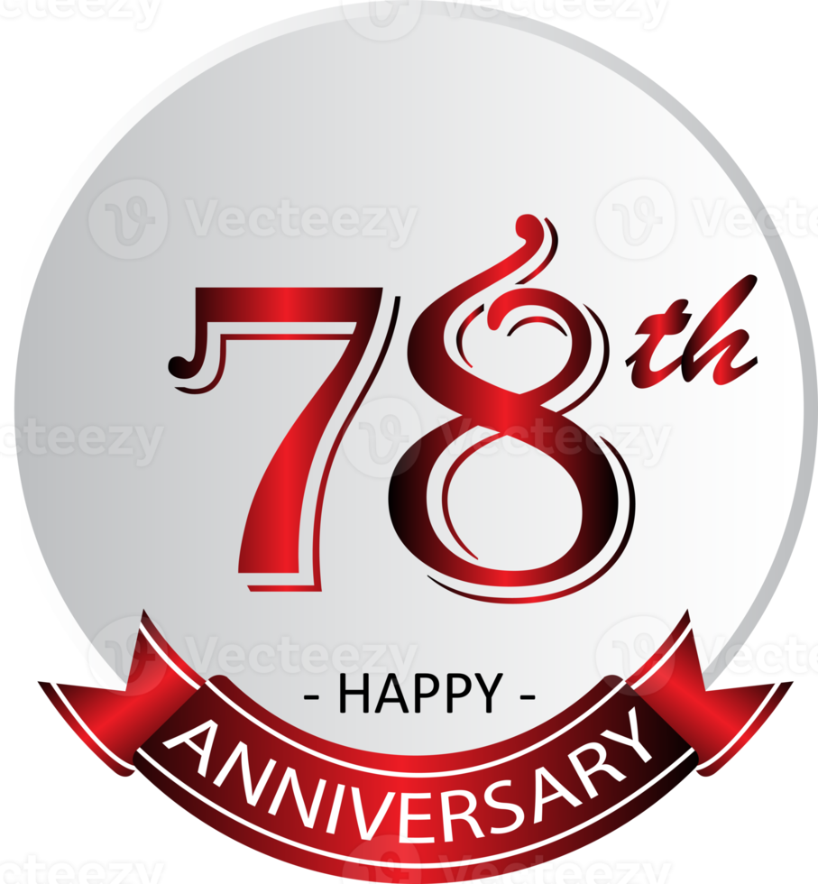 78th anniversary celebration label png