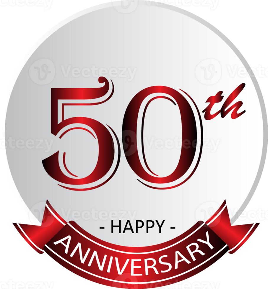 etiqueta de celebración del 50 aniversario png