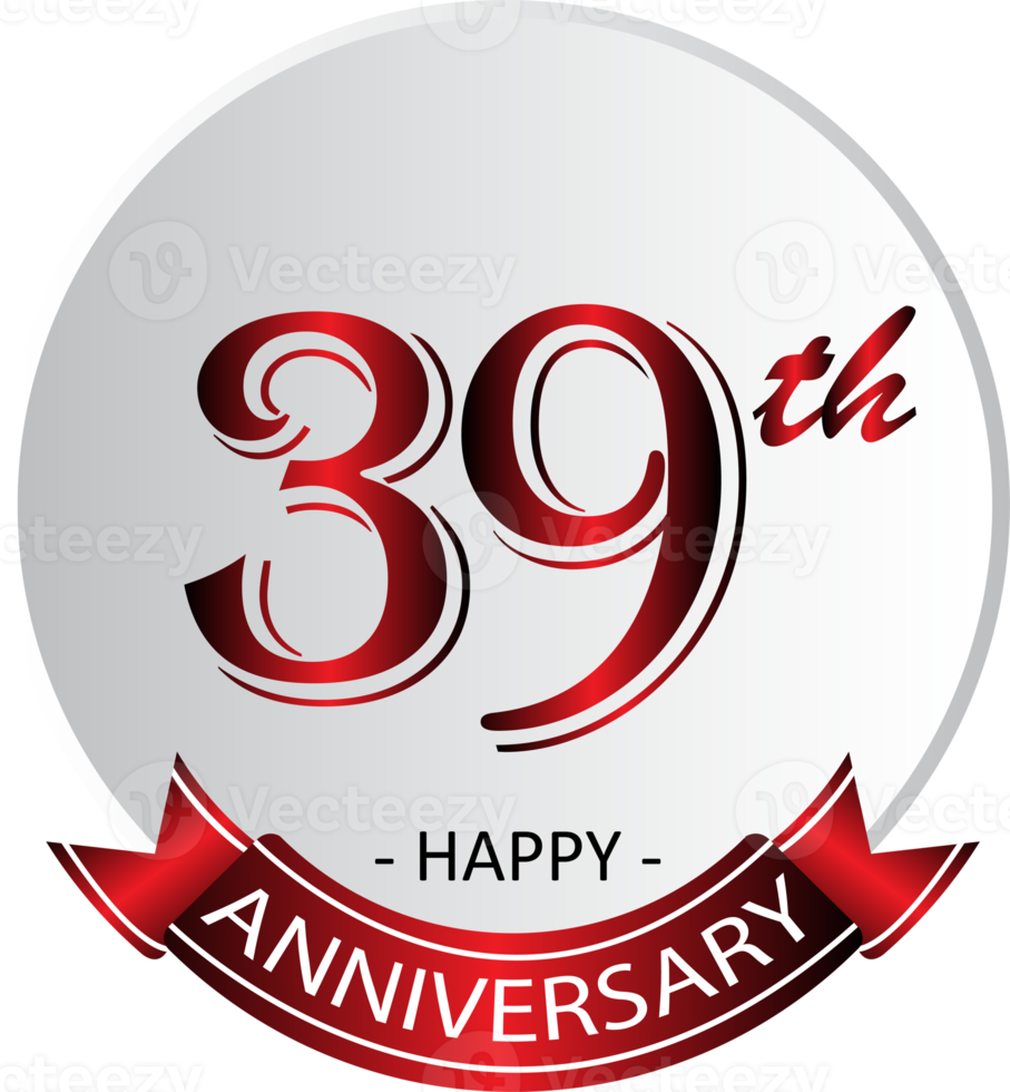 39th anniversary celebration label png