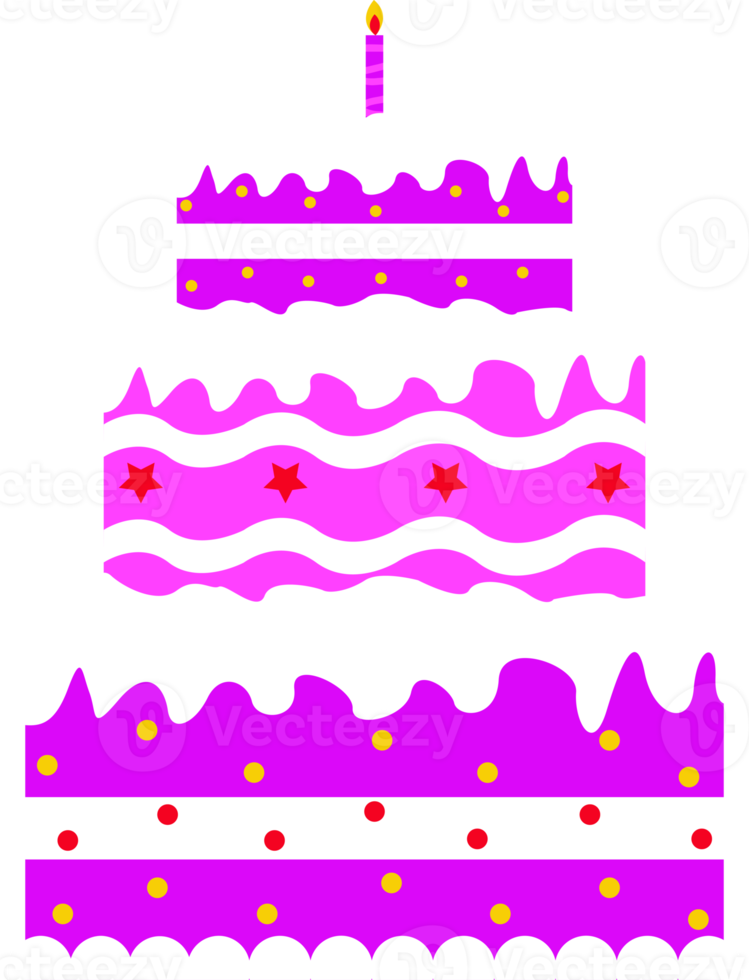 illustration d'élément de décoration de gâteau d'anniversaire png