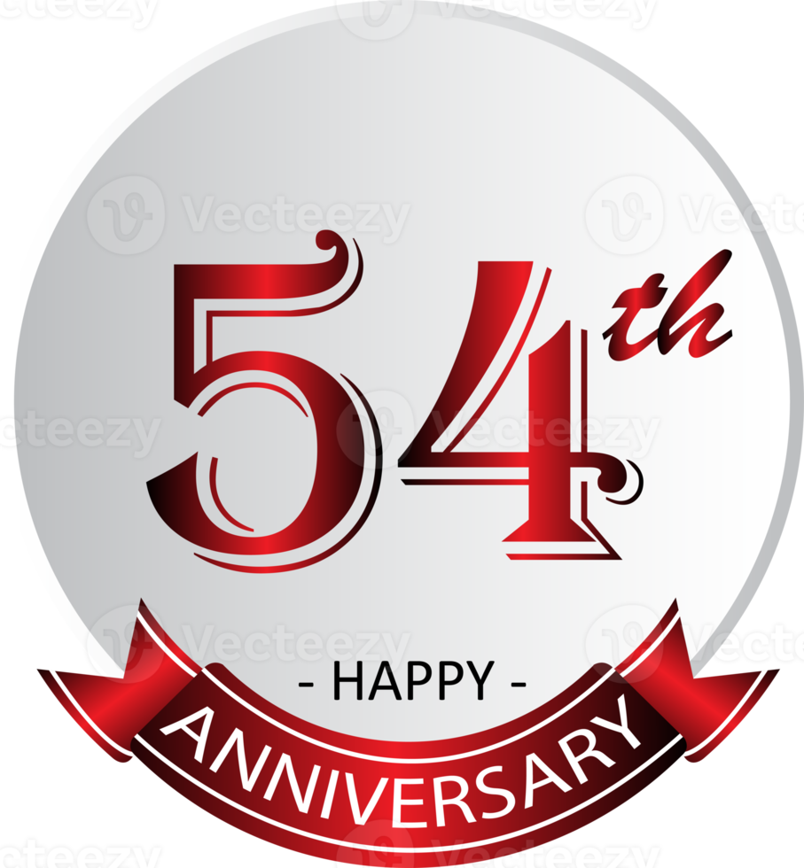 etiqueta de celebración del 54 aniversario png