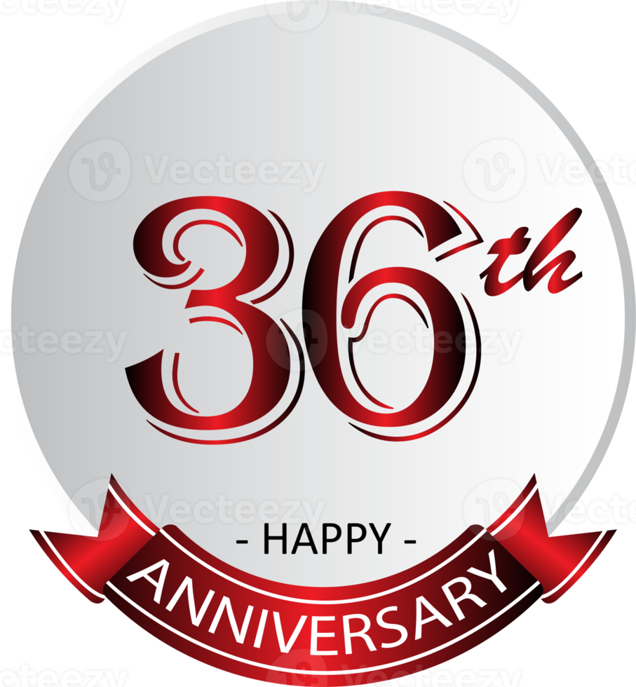 36th anniversary celebration label png