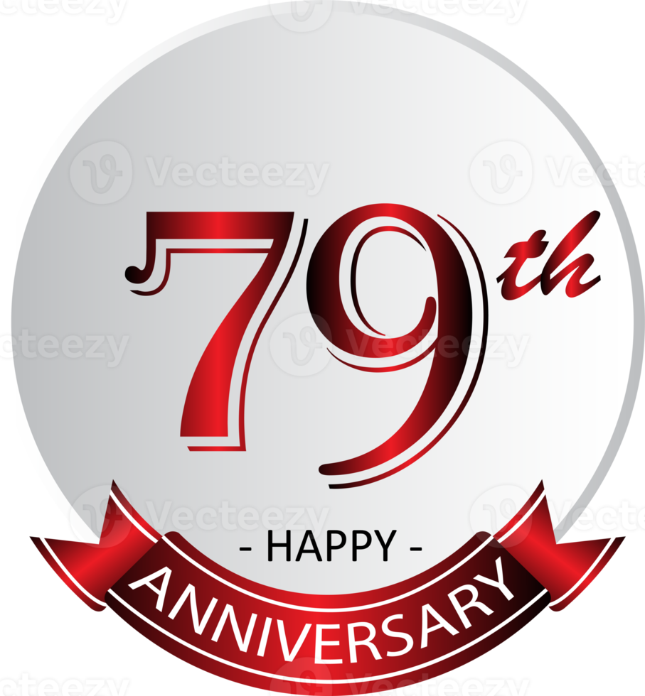 etiqueta de celebración del 79 aniversario png