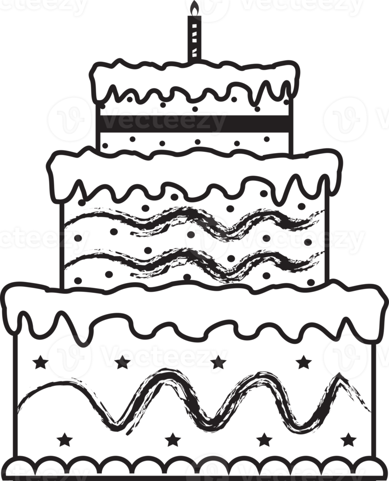 illustration d'élément de décoration de gâteau d'anniversaire png