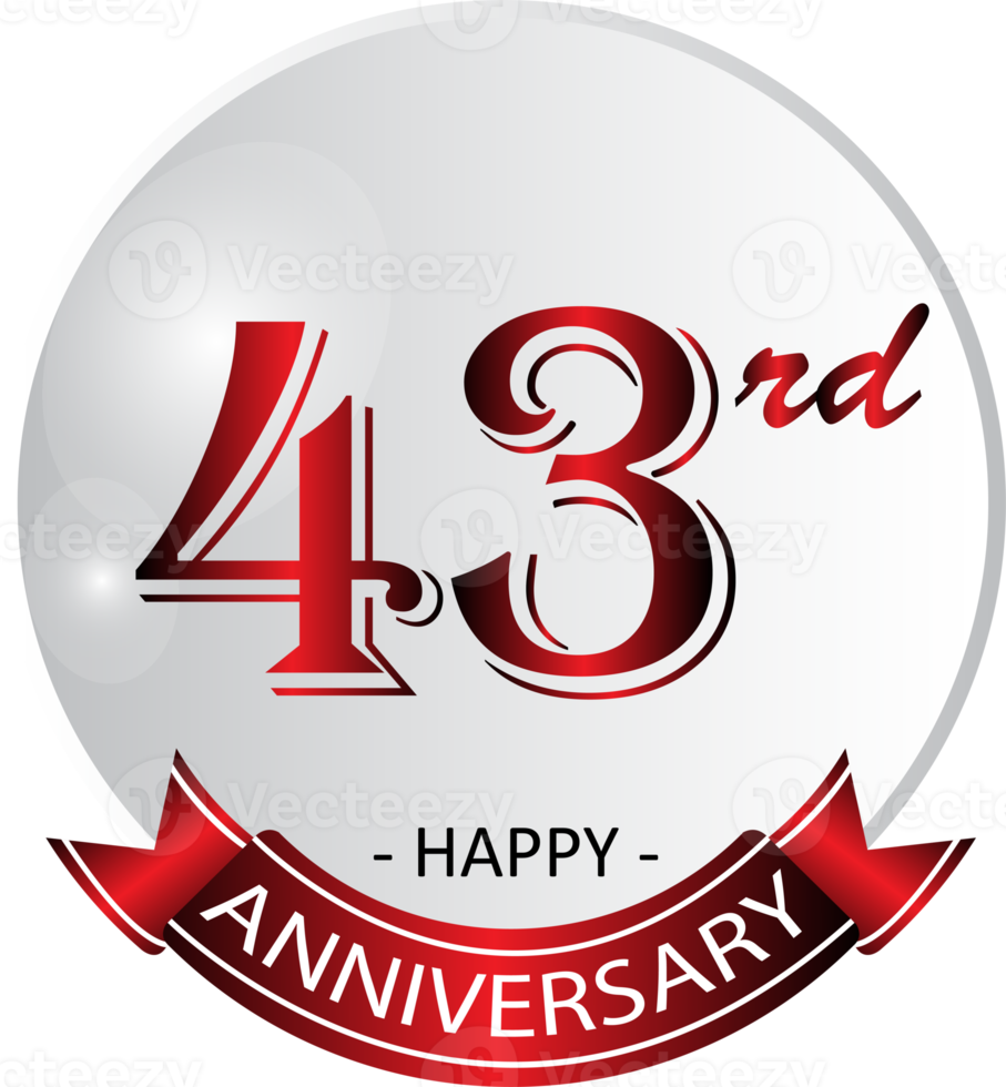 43rd anniversary celebration label png