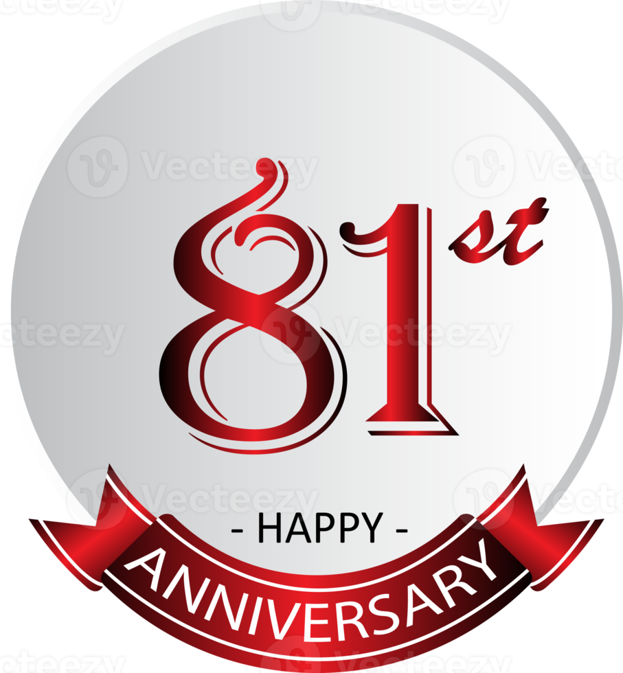 81st anniversary celebration label png