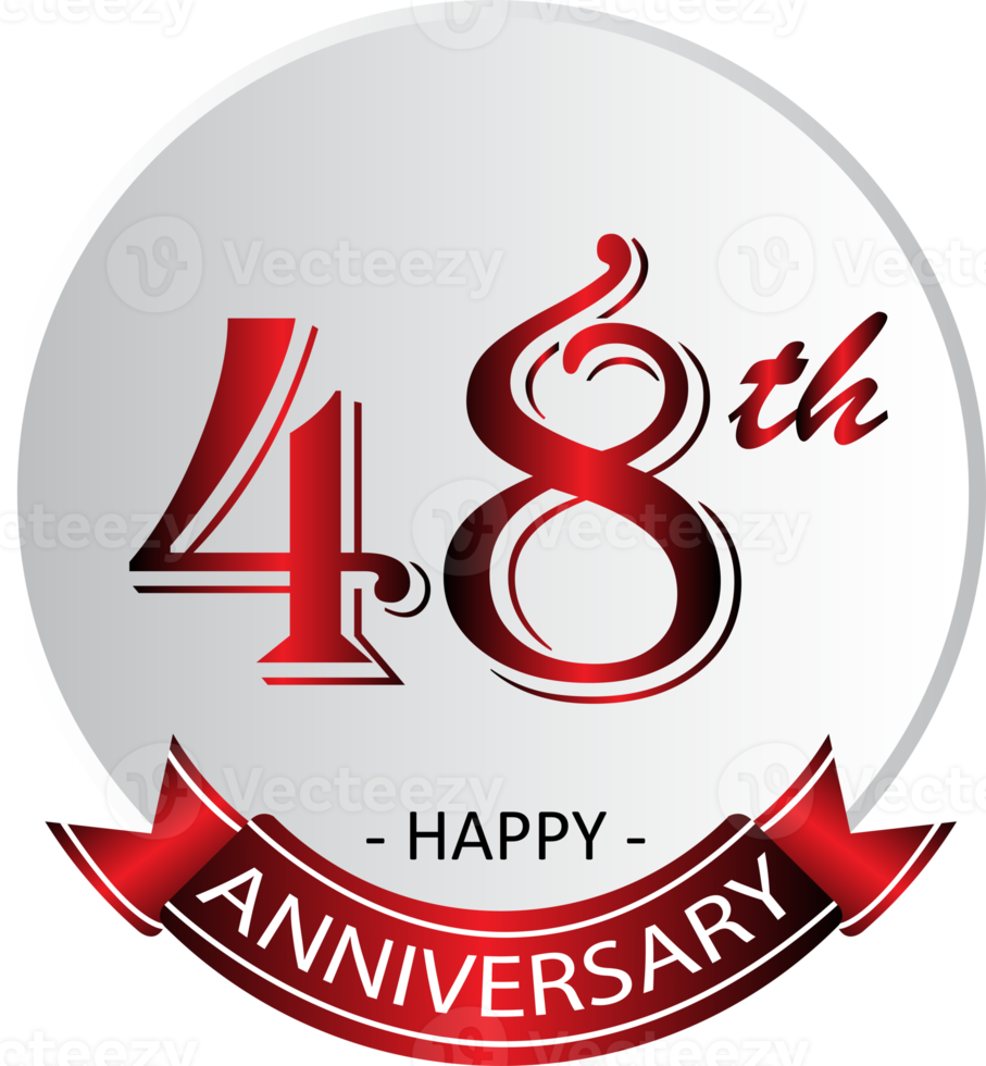 48th anniversary celebration label png