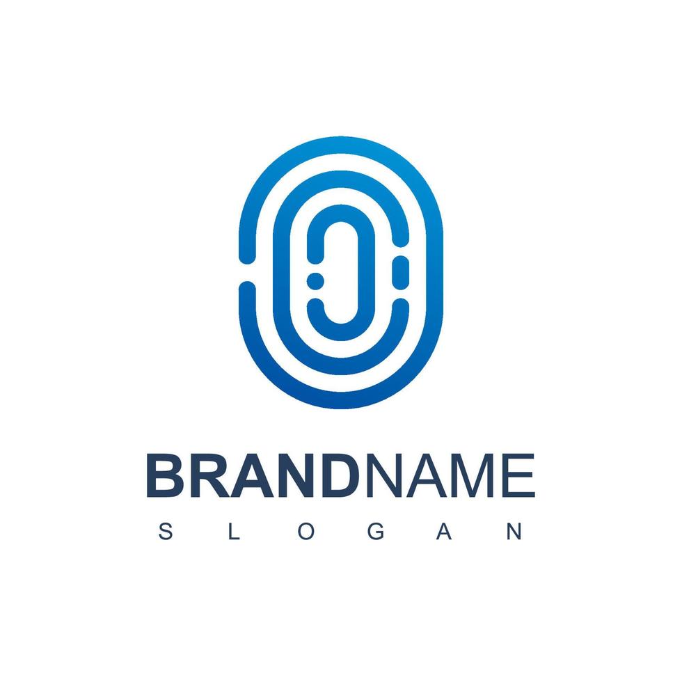 Secure Logo With Fingerprint Symbol vector