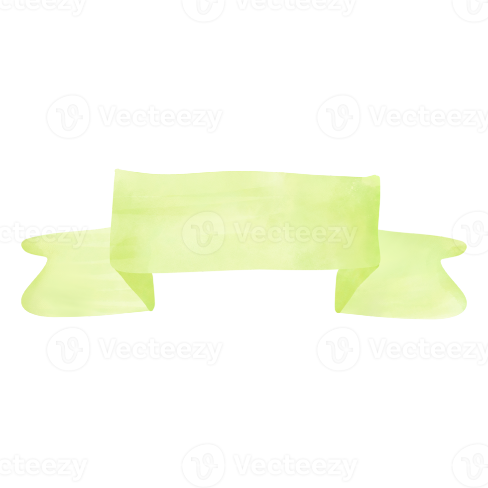 cute watercolor ribbon banner and frame with pastel png