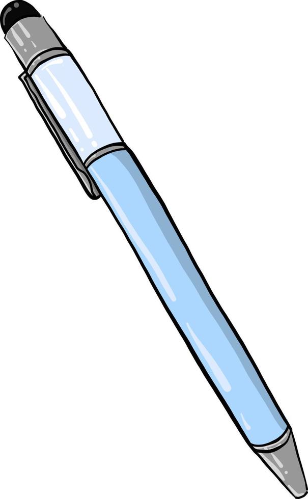 Pen with eraser, illustration, vector on white background