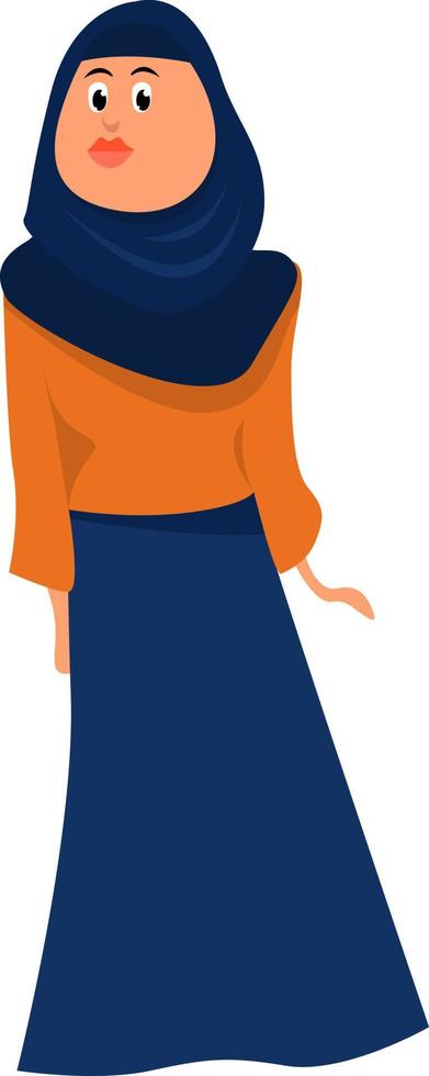 Muslim girl , illustration, vector on white background