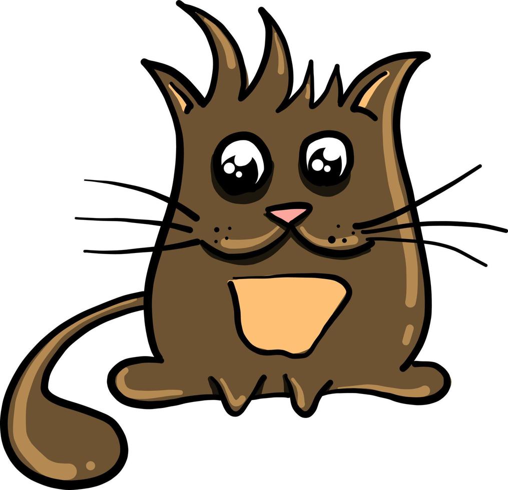 Funny cat, illustration, vector on white background