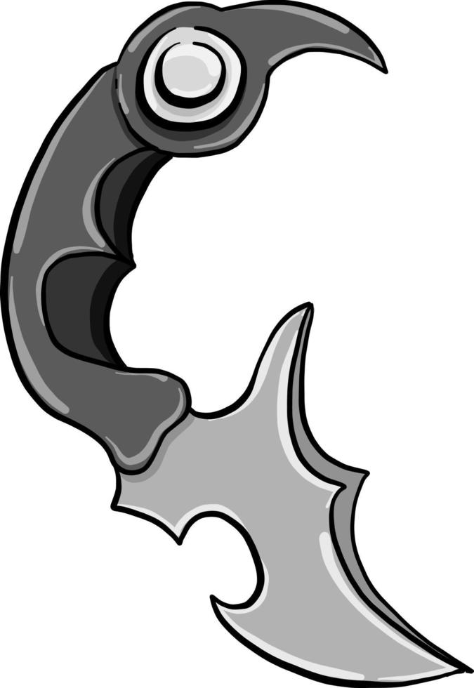 cuchillo de karambit , ilustración, vector sobre fondo blanco