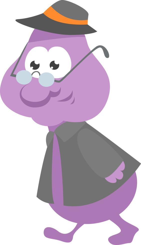 hombre púrpura, ilustración, vector sobre fondo blanco