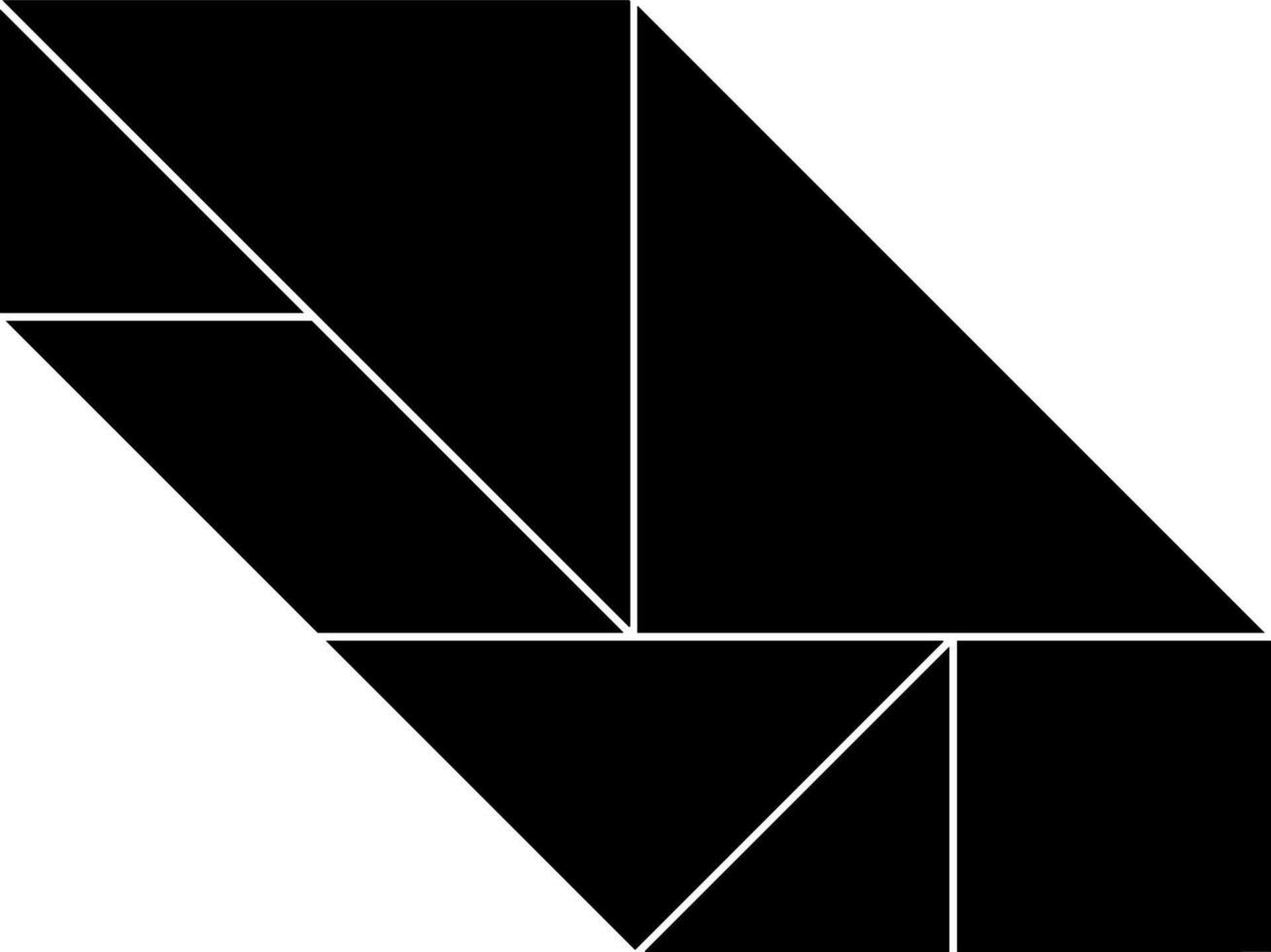 Irregular Hexagon tangram, vintage illustration. vector