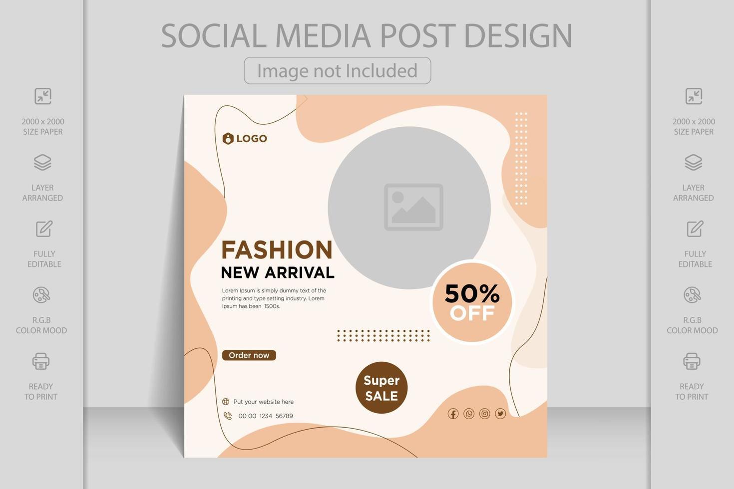 Modern dynamic instagram facebook post and social media web banner template for online fashion sale vector