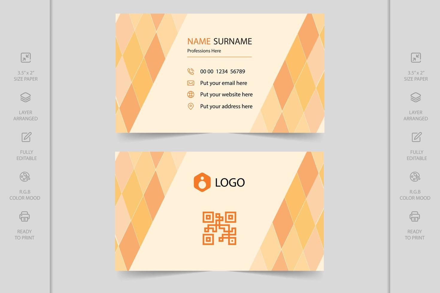 colorido creativo moderno horizontal profesional mínimo empresa diseño de tarjeta de visita vector