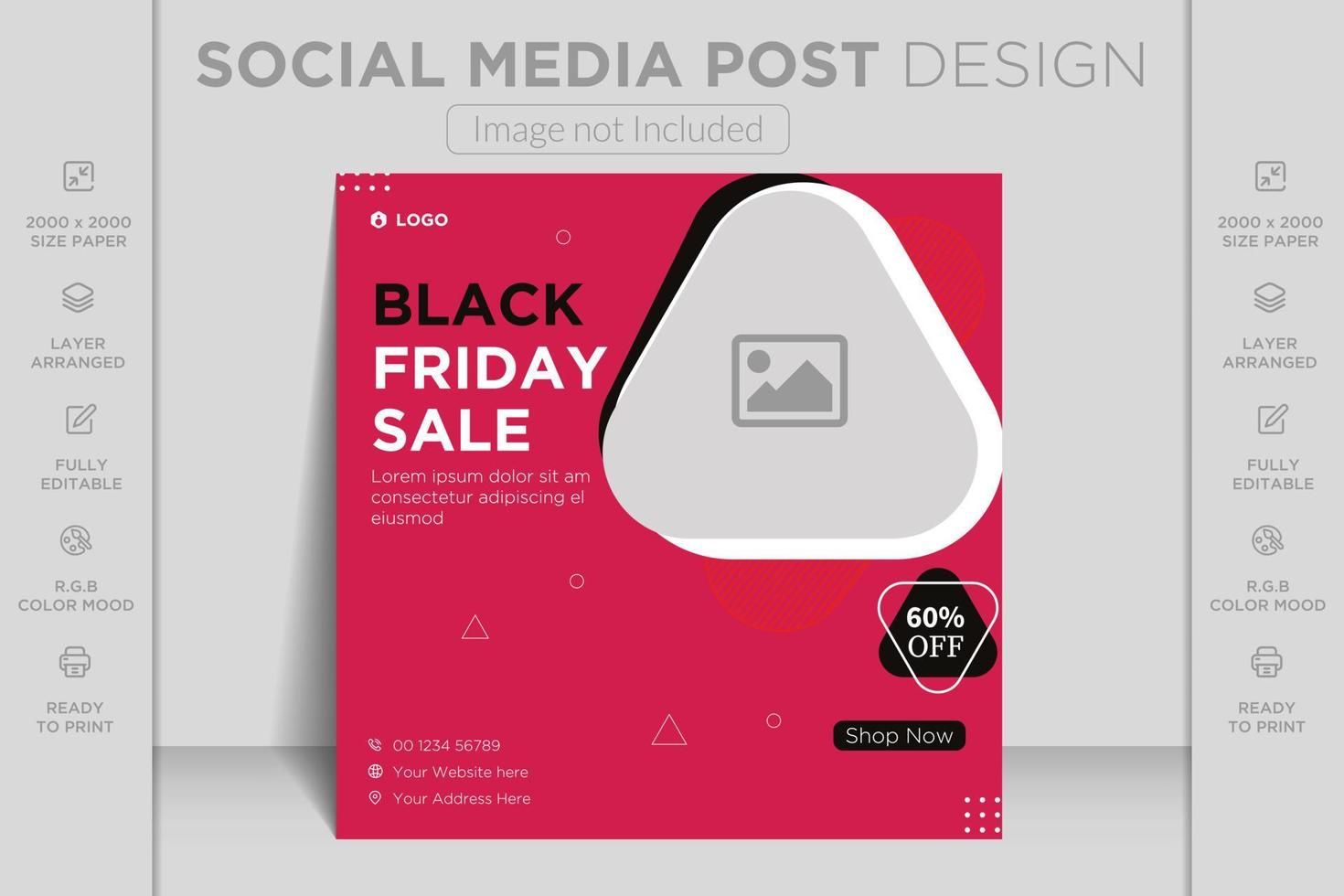 super venta de viernes negro con oferta especial publicación en redes sociales, diseño de plantilla de banner para marketing vector