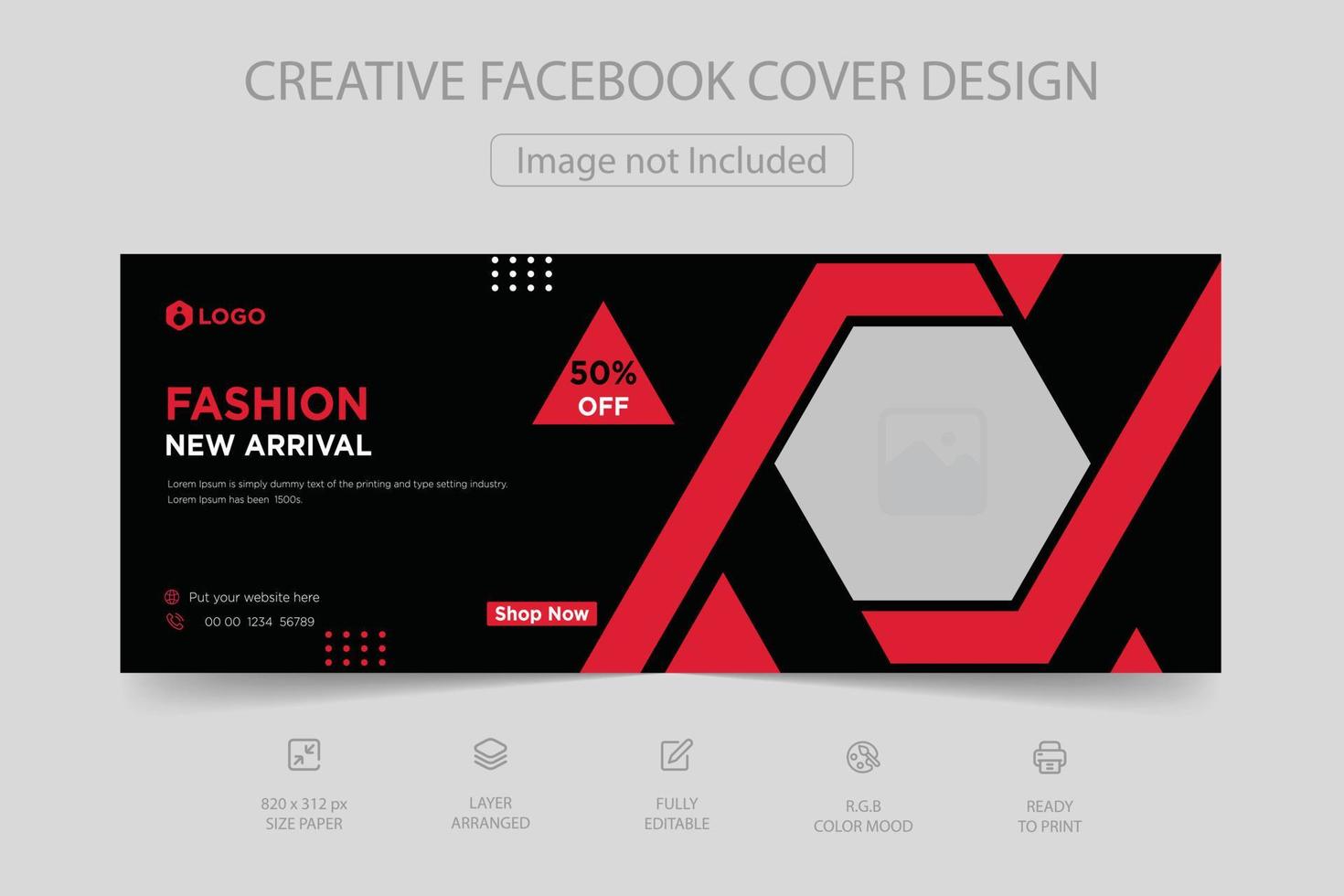 portada de facebook de instagram dinámica moderna y plantilla de banner web de redes sociales para la venta de moda en línea vector