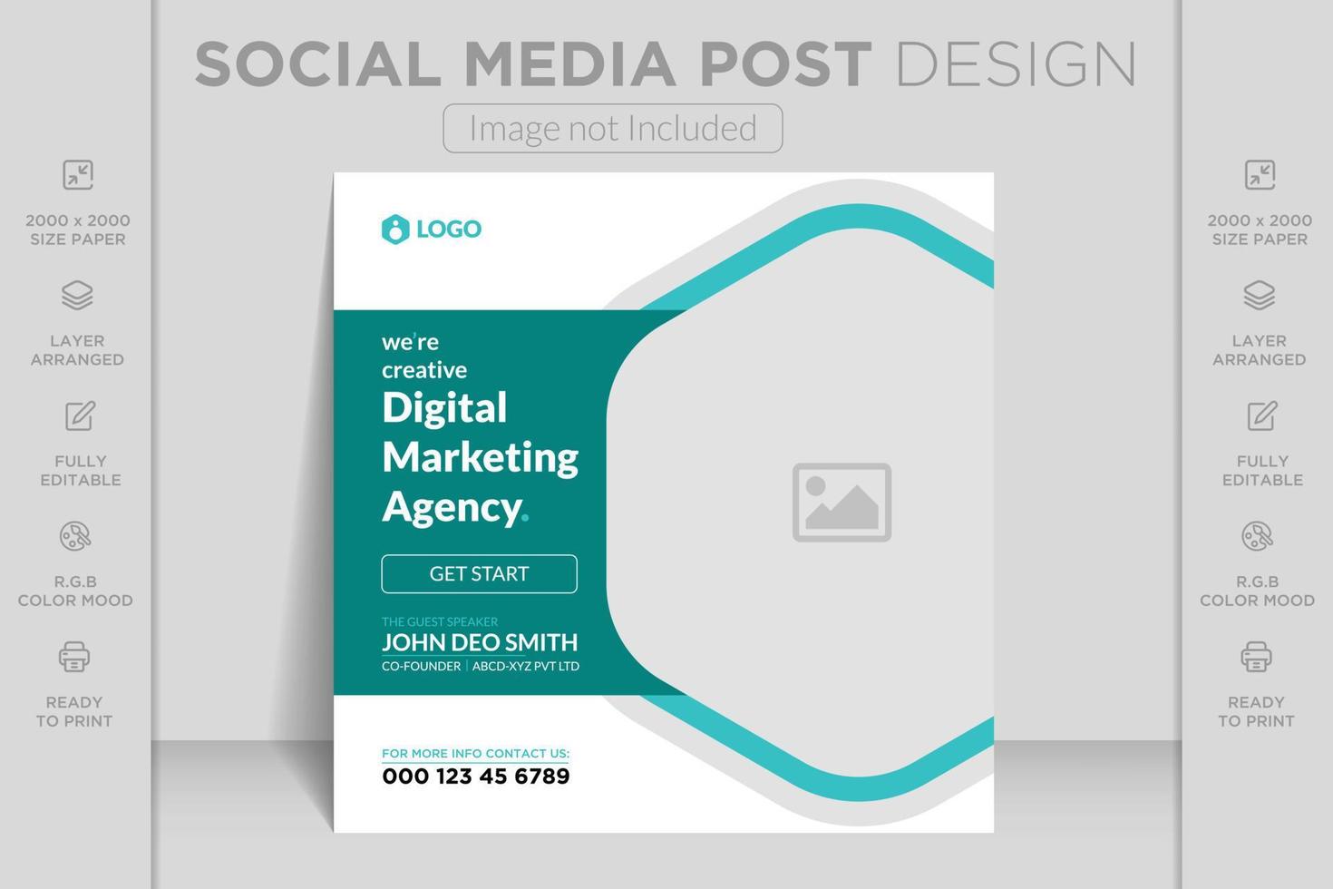 Digital marketing agency live webinar and corporate Instagram post and social media banner template vector