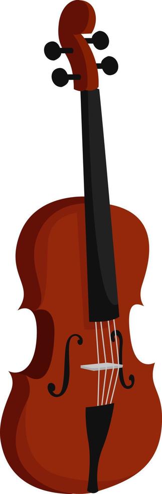 Violin instrument, illustration, vector on white background