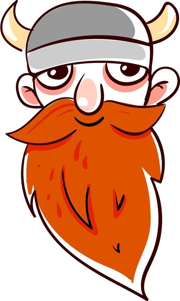 Drunk viking, illustration, vector on white background