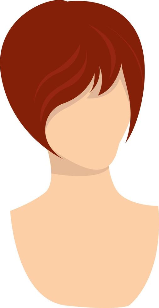 Peluca femenina, ilustración, vector sobre fondo blanco.
