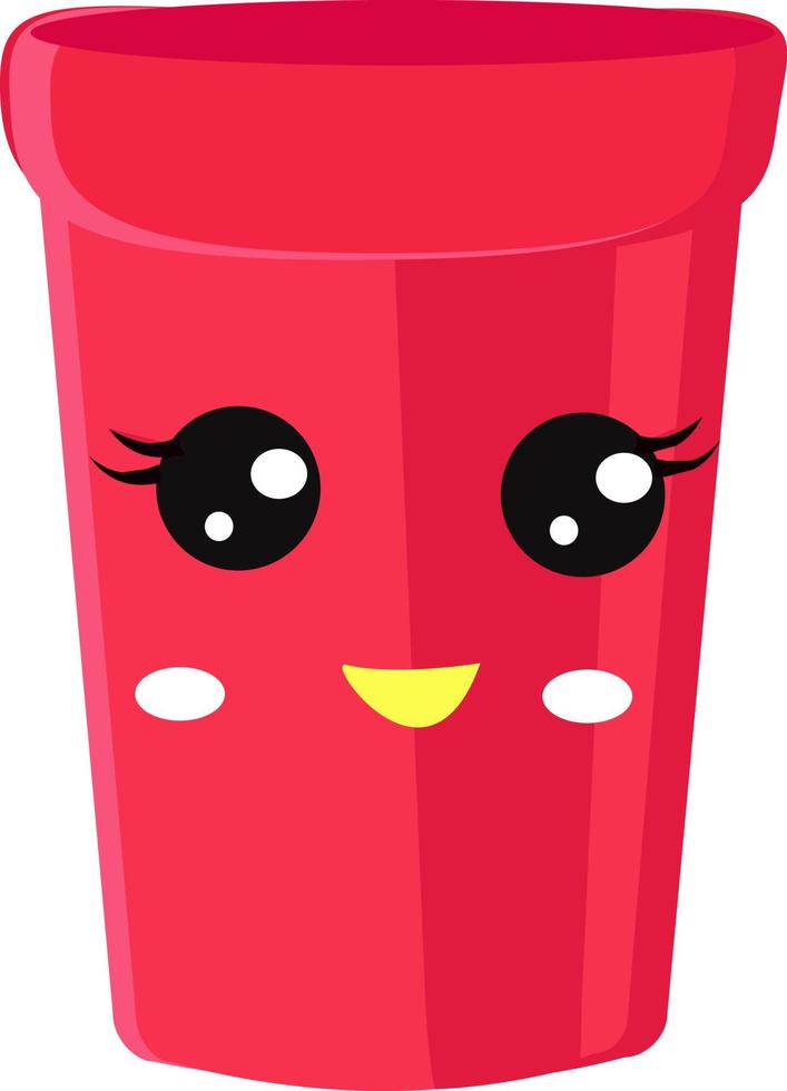 Pink cup, illustration, vector on white background.