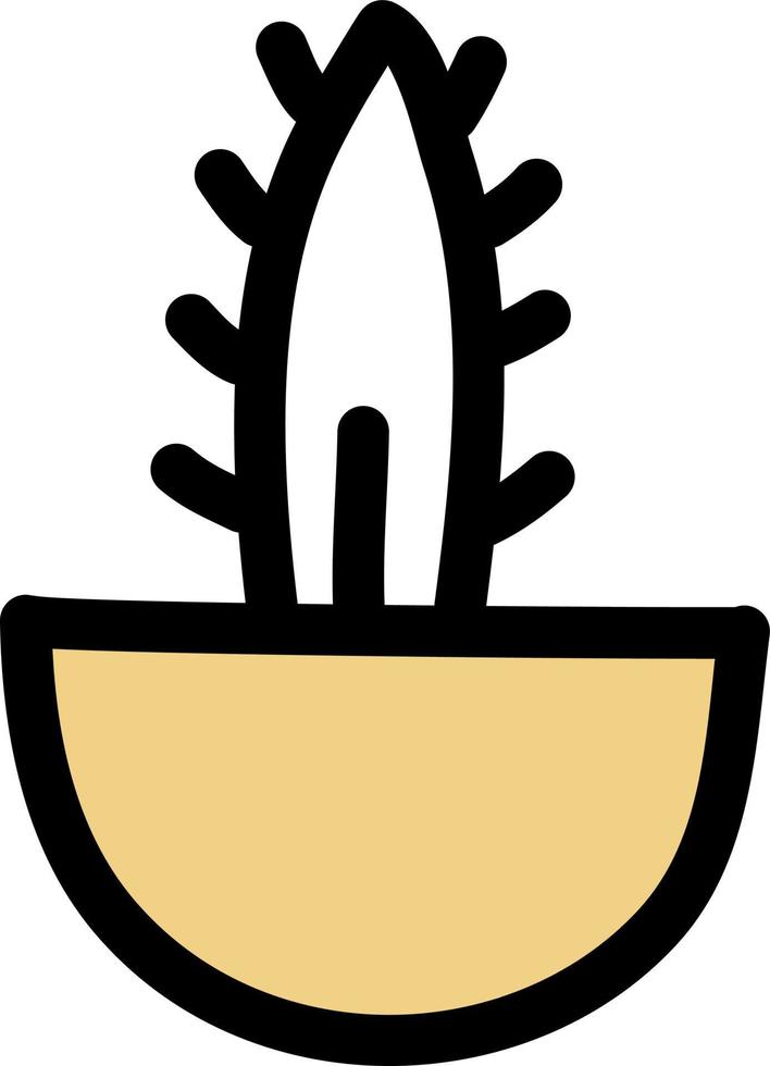arrojadoa cactus en una olla, icono de ilustración, vector sobre fondo blanco