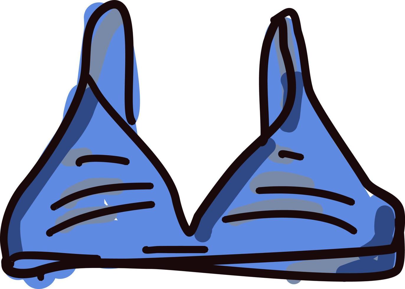 Blue swimsuit top, illustration, vector on white background.