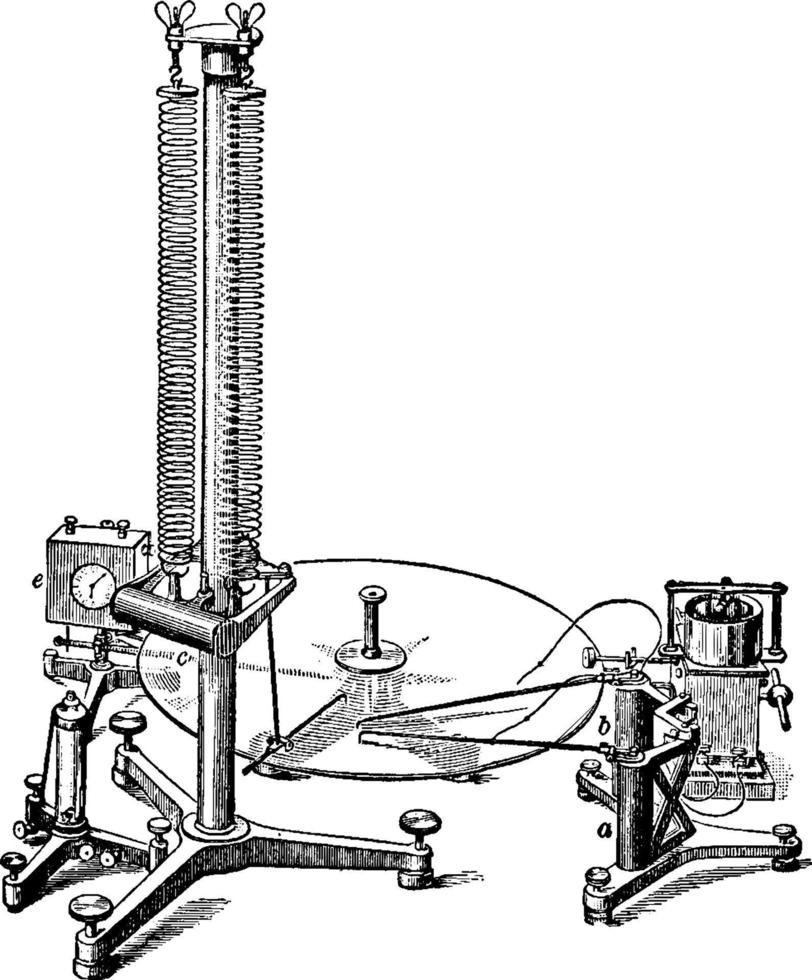 The Ewing Seismograph, vintage illustration. vector