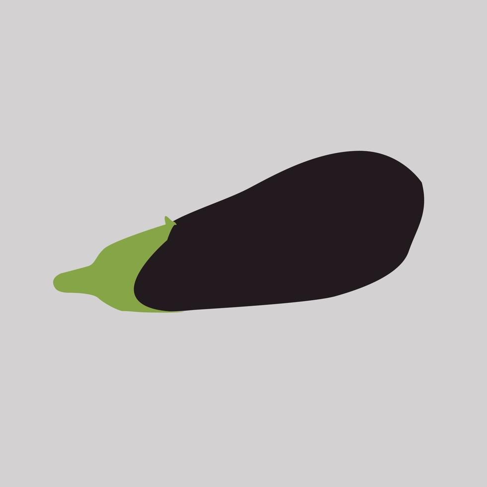 Fresh eggplant, illustration, vector on white background.