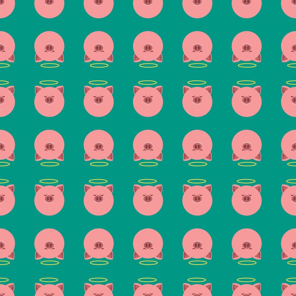 Holy pig pattern, illustration, vector on white background