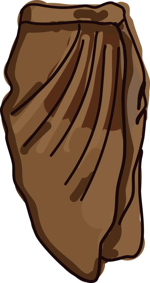 Brown skirt, illustration, vector on white background.