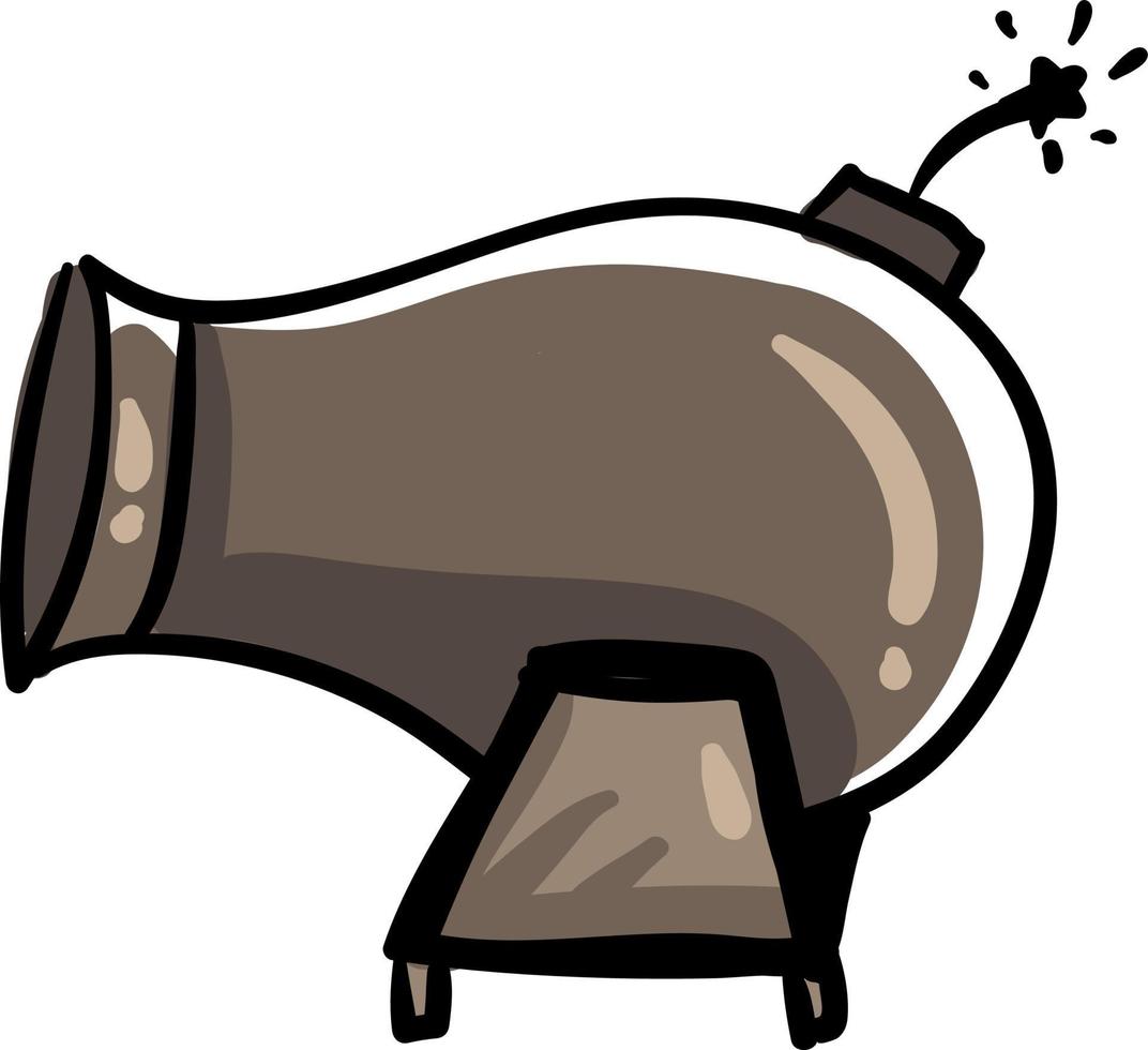 Cannon drawing, illustration, vector on white background