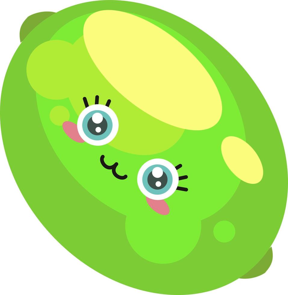 Happy green lime,illustration,vector on white background vector