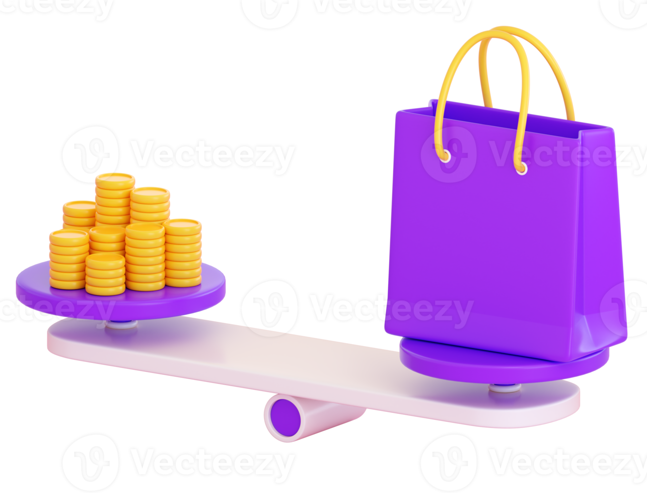 3d  scale icon. Weight, comparison, money safe, exchange, idea, management and investing concept. Realistic 3d high quality render png