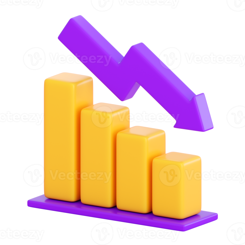 3d bar diagram grafiek. investering, geld groei, bankieren, betaling, bedrijf en financiën concept. realistisch 3d hoog kwaliteit geven png